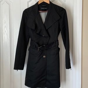 Andrew Marc Rain Trench Coat in Black
